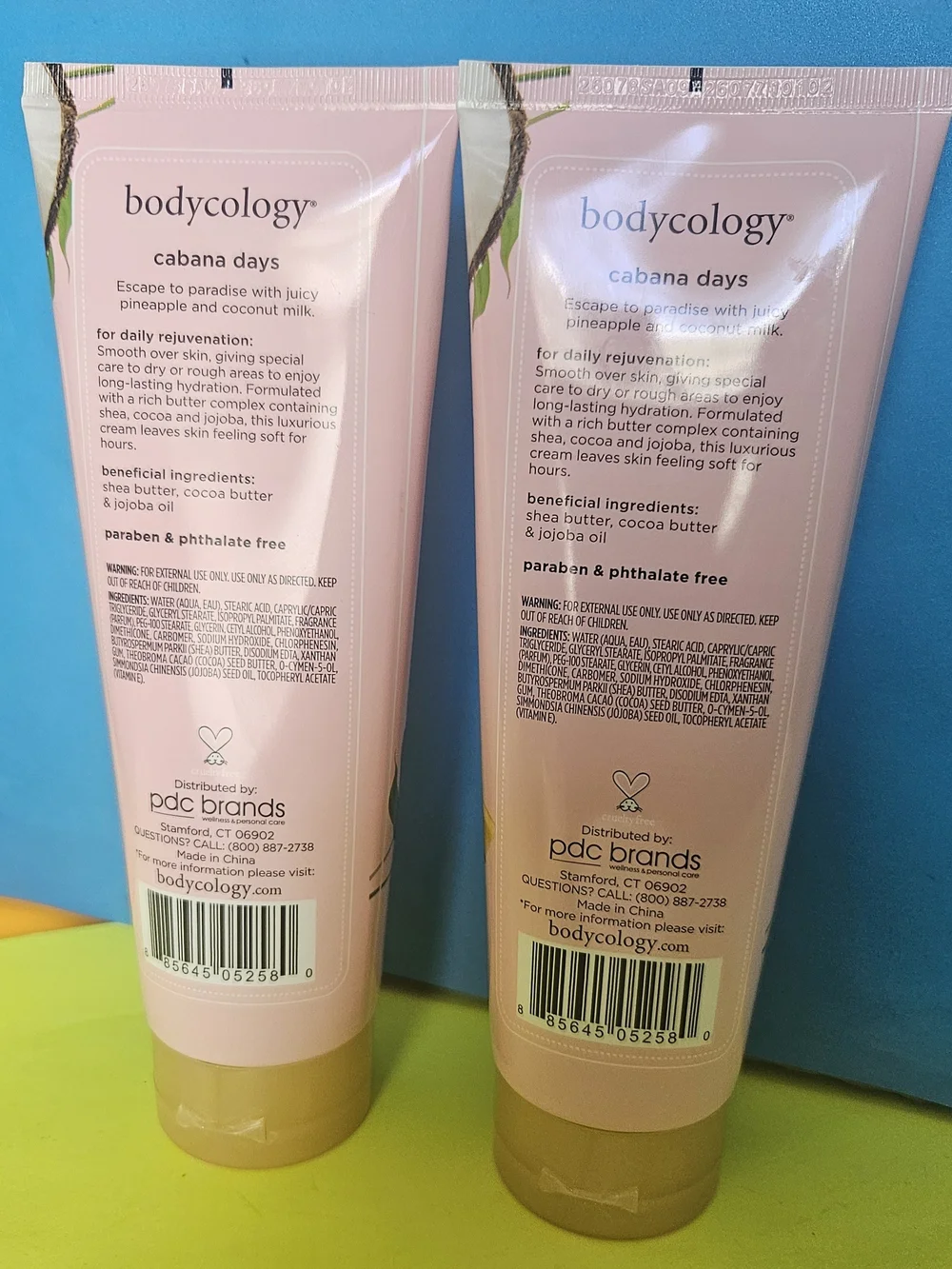 Bodycology Cabana Days Pink Body Cream - All Day Moisture 8oz -Lot Of 2